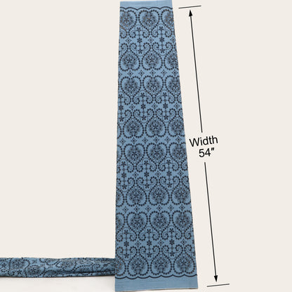 Floral Denim Embroidery Fabric