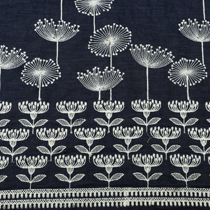 Blue Color Denim Embroidery Fabric