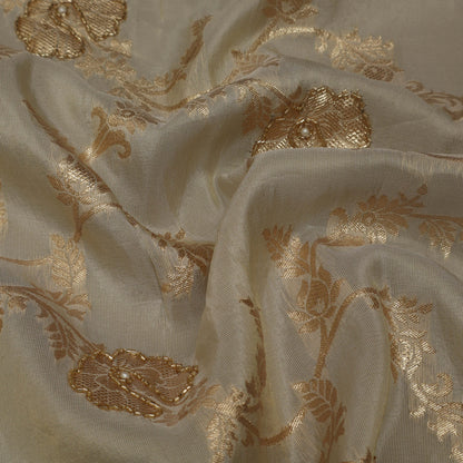 Beige Color Tissue Jaquard Fabric