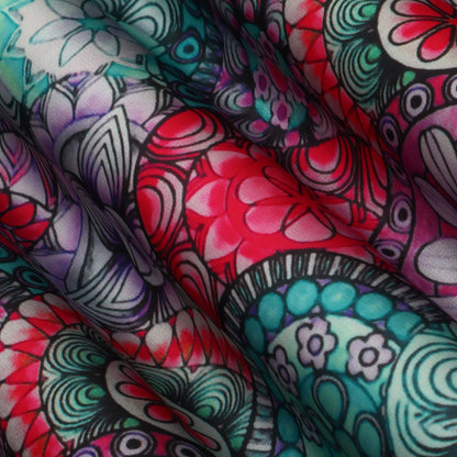 Multi Colored Armani Satin Print Fabric