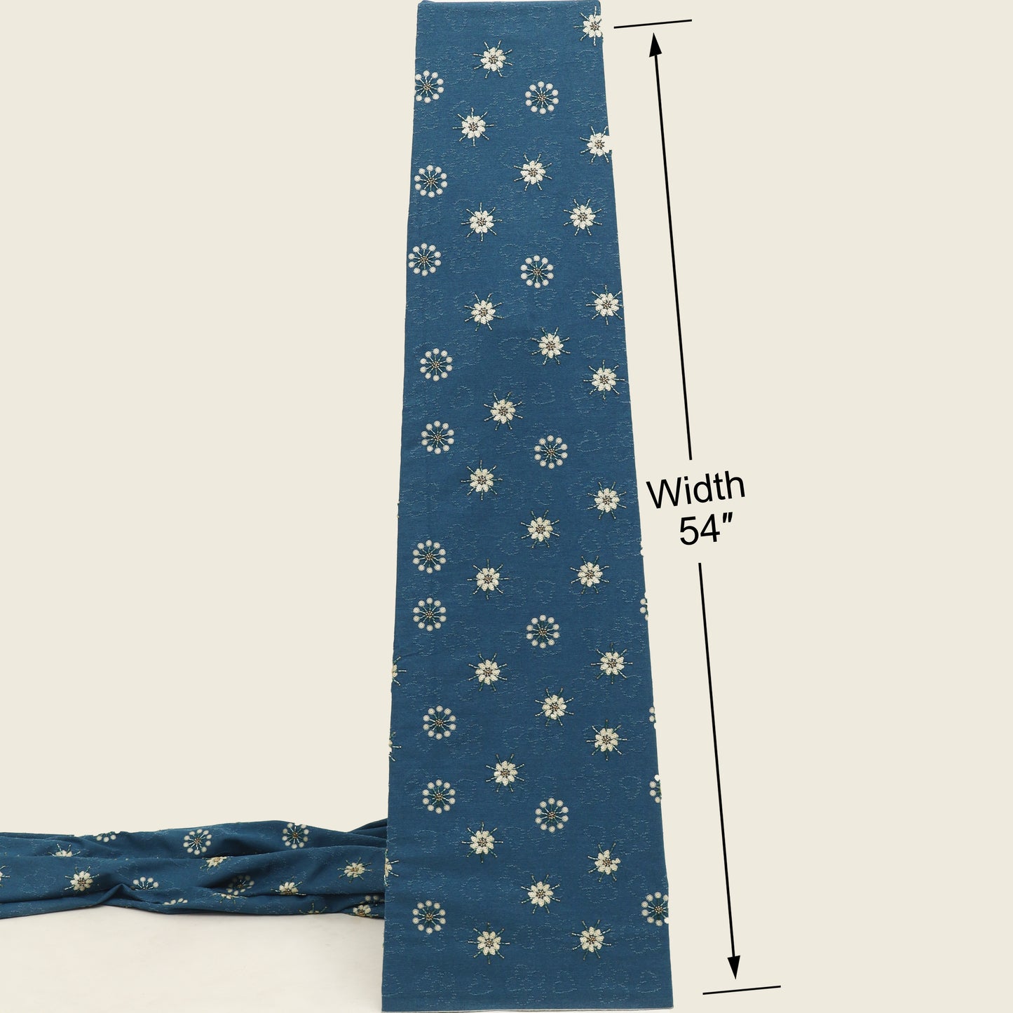 Floral Sequins Denim Embroidery