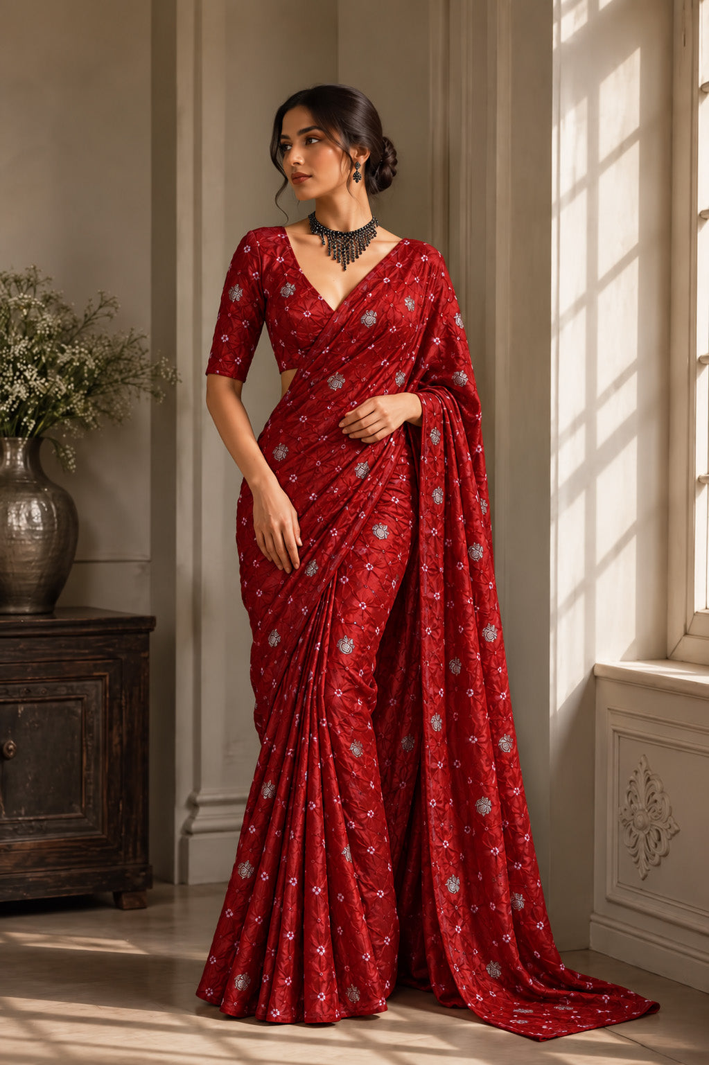 Chiniya Bandhani Brocade