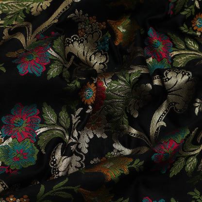 Black Color Multi Kimkhab Fabric