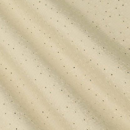 Beige Sequins Denim Embroidery