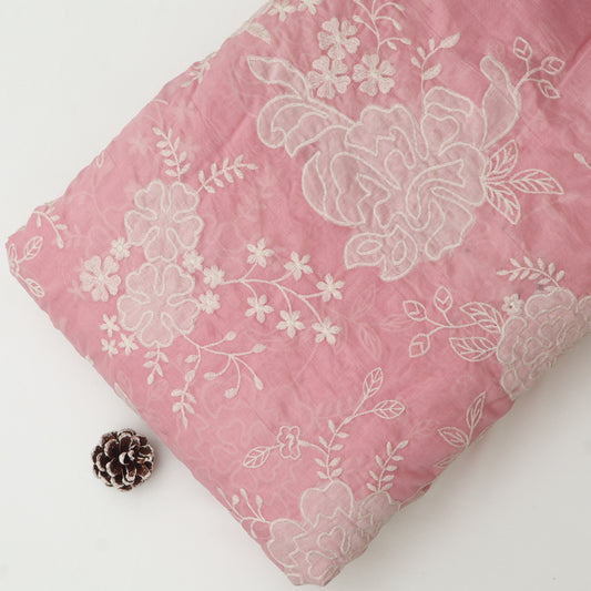 Mul Chanderi Embroidery Fabric