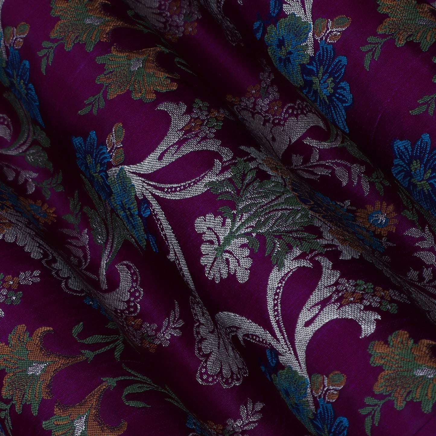 Purple Color Multi Kimkhab Fabric