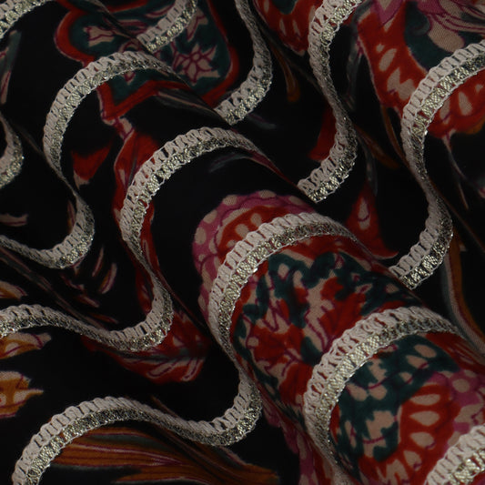 Colored Cotton Gota Work Fabric