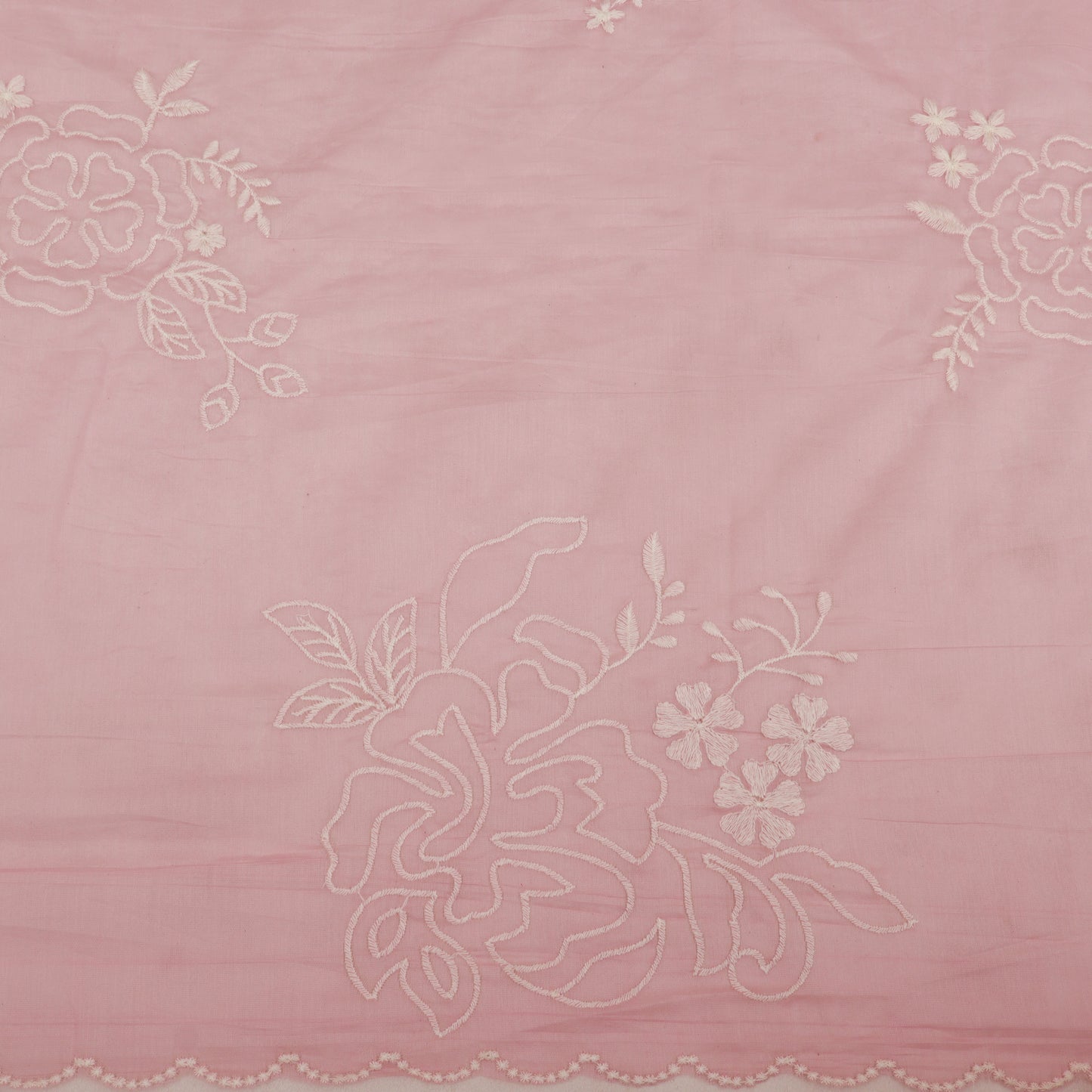 Mul Chanderi Embroidery Fabric