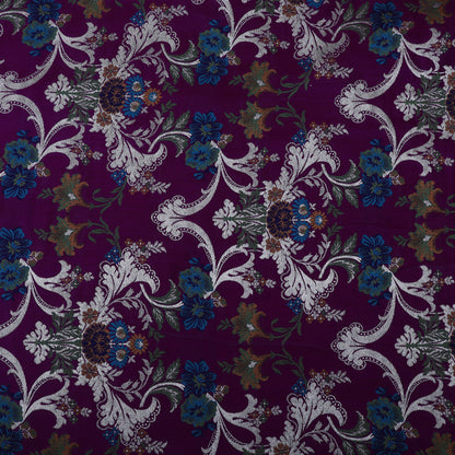 Purple Color Multi Kimkhab Fabric