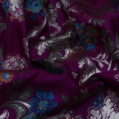 Purple Color Multi Kimkhab Fabric