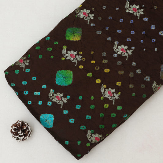 Chiniya Meena Bandhani Brocade Fabric