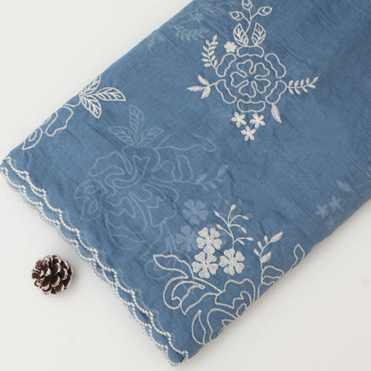 Mul Chanderi Embroidery Fabric