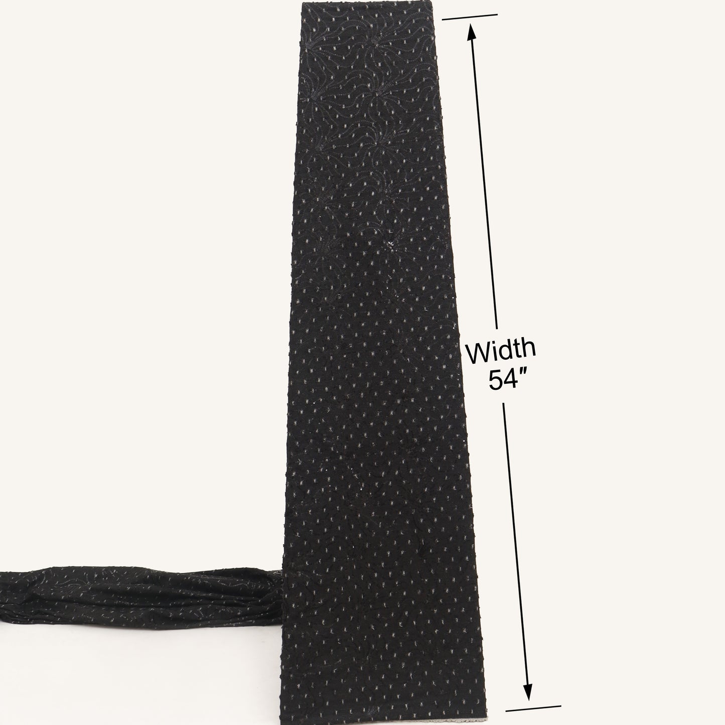 Black Textured Denim Fabric