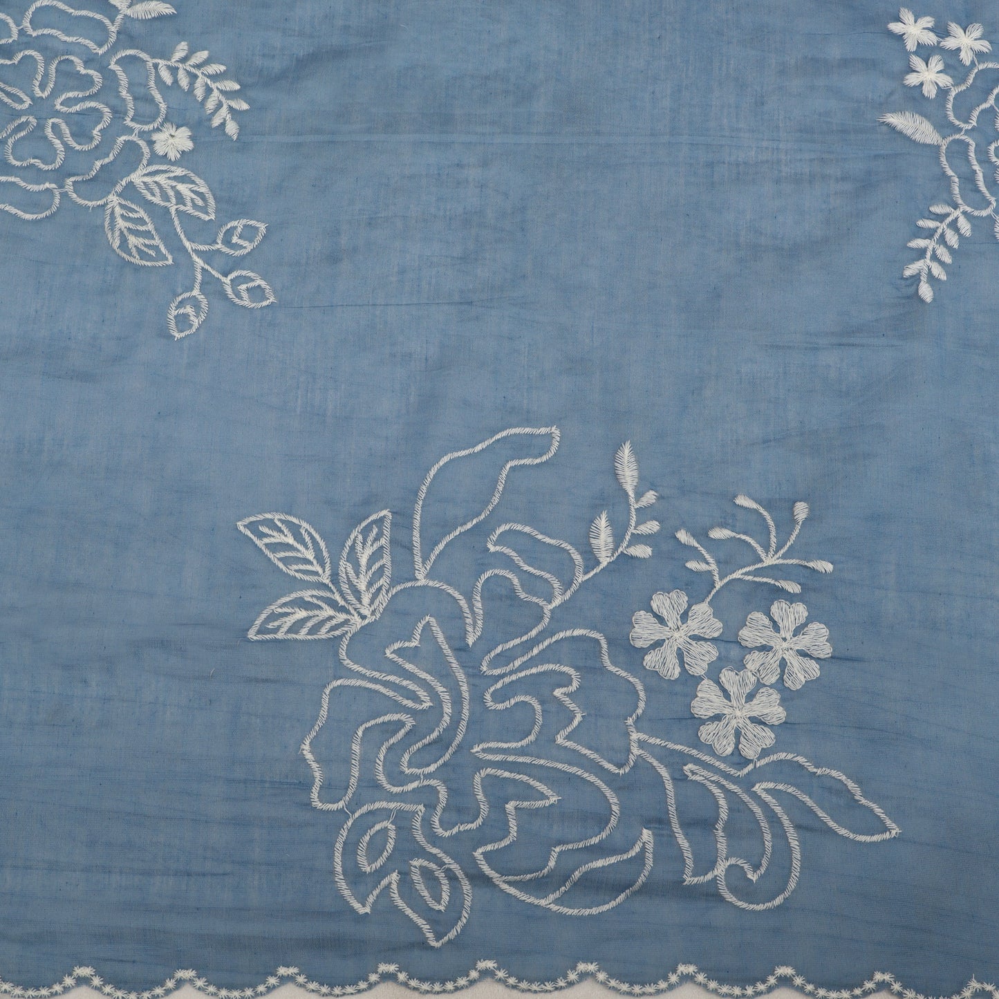 Mul Chanderi Embroidery Fabric