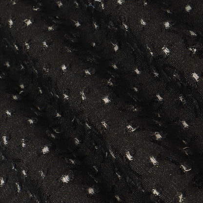 Black Textured Denim Fabric