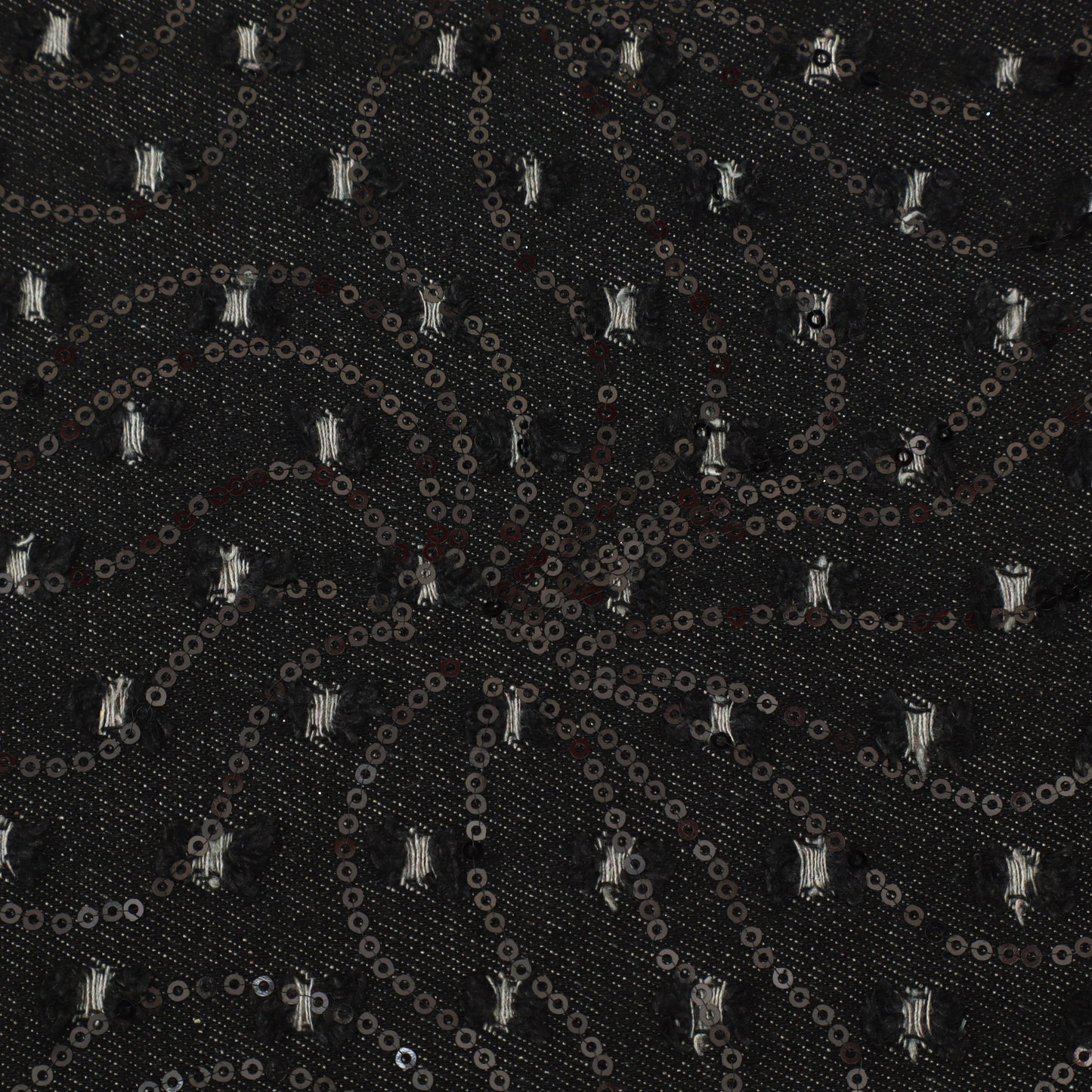 Black Textured Denim Fabric