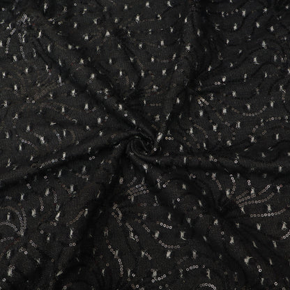 Black Textured Denim Fabric