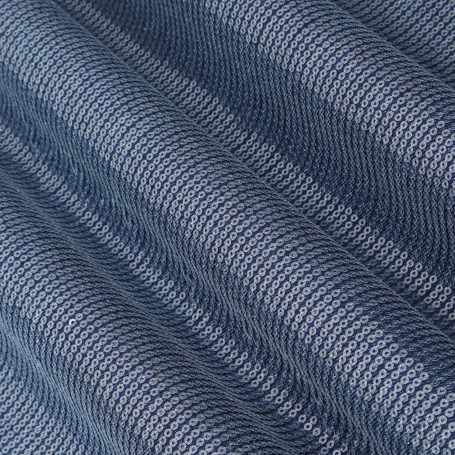 Navy Blue Sequence Denim Fabric