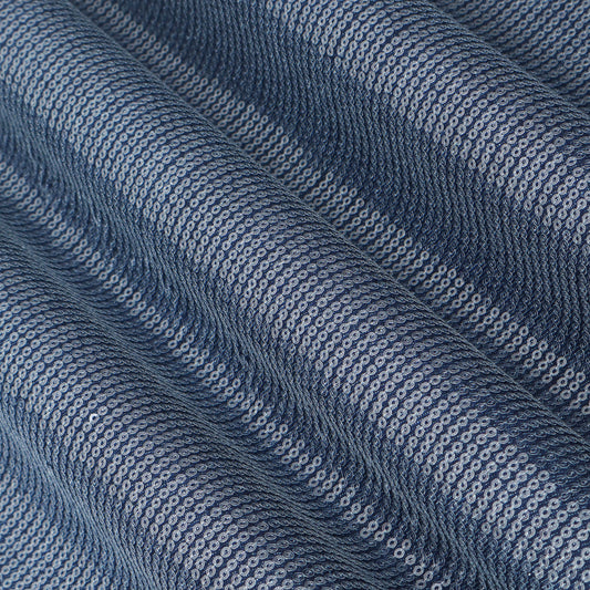 Navy Blue Sequence Denim Fabric