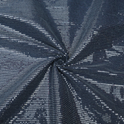 Navy Blue Sequence Denim Fabric
