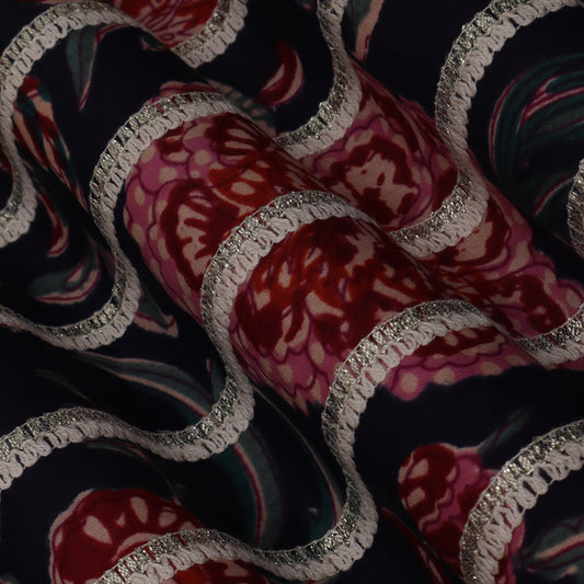 Colored Cotton Gota Work Fabric