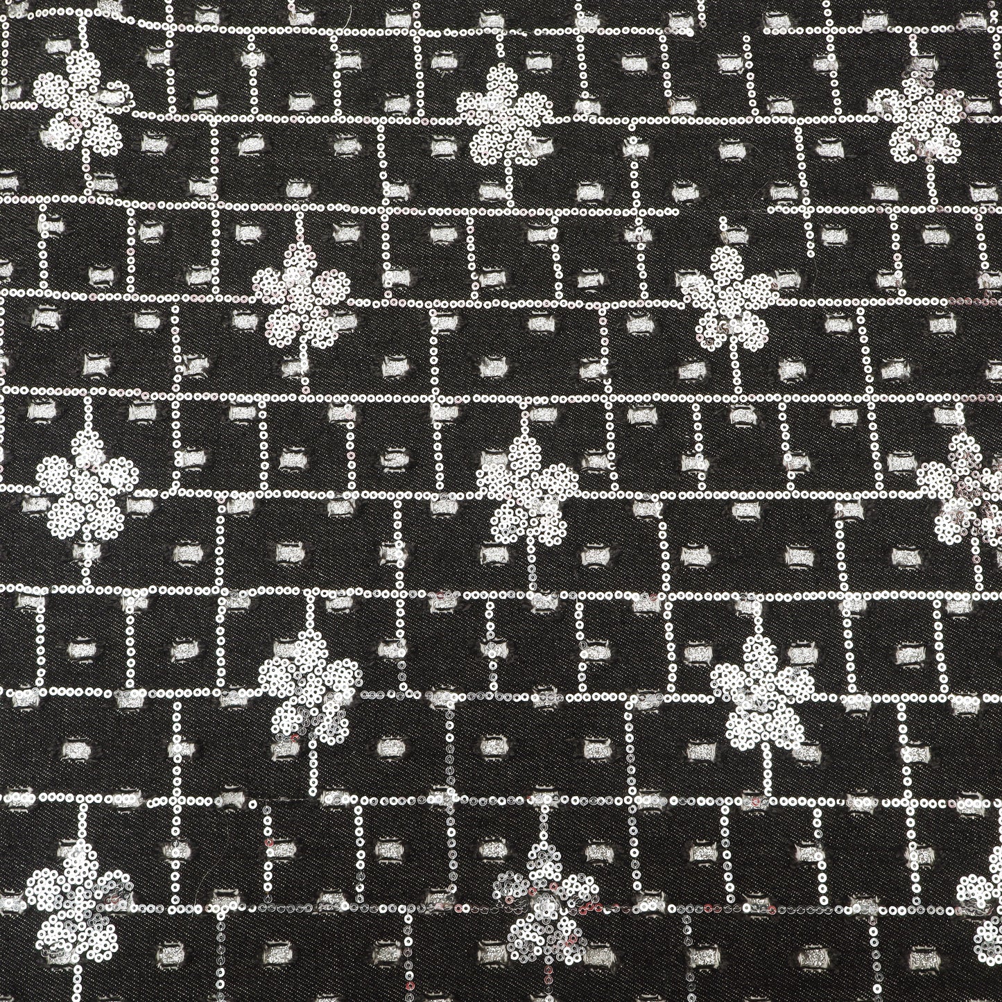 Black Denim Sequence Fabric
