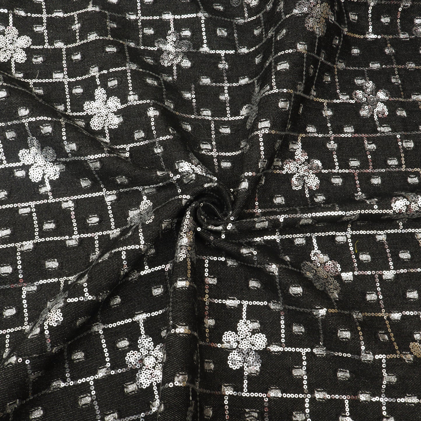 Black Denim Sequence Fabric