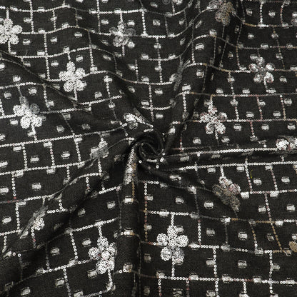 Black Denim Sequence Fabric