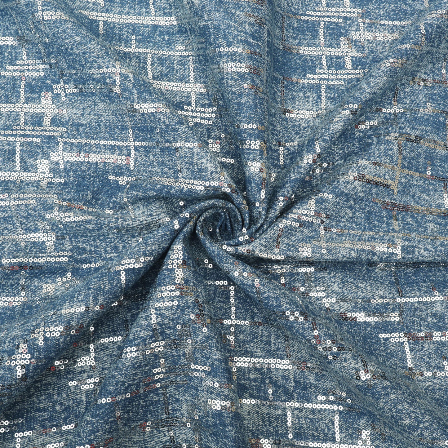 Dusty Blue Textured Blue Color Denim Fabric