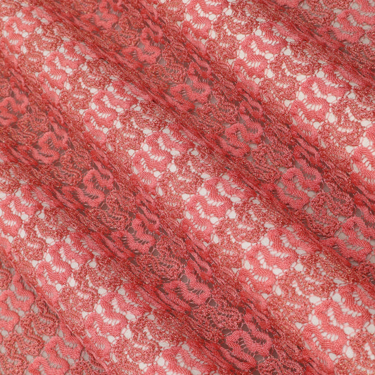 Pink Crosia  Fabric Soft Shine Design