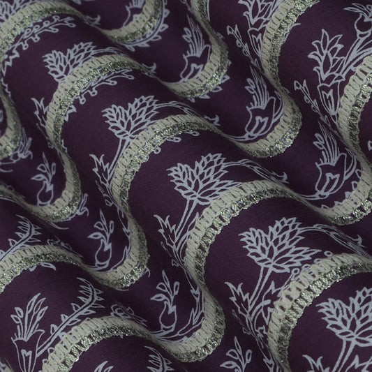 Colored Cotton Gota Work Fabric