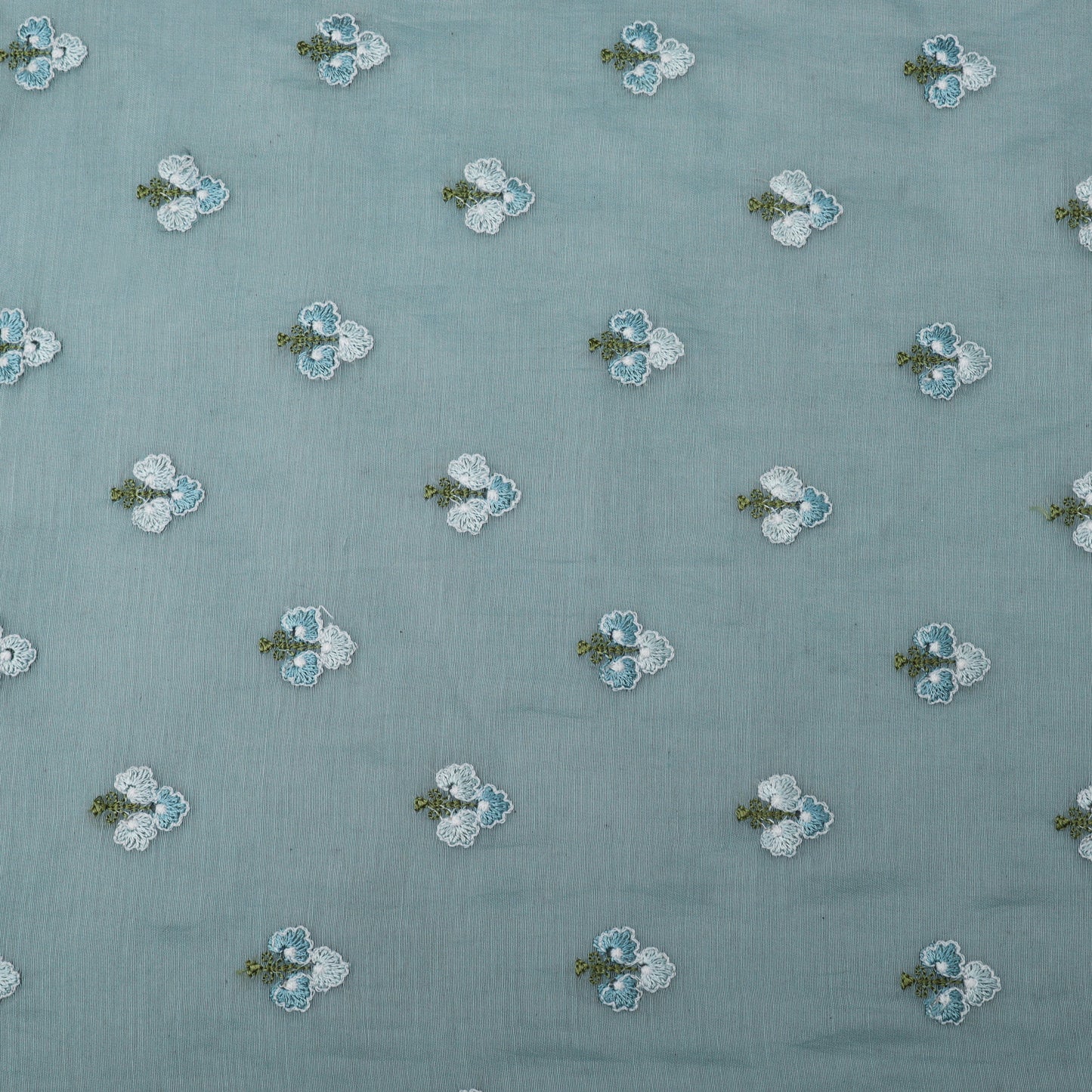 Sky Blue Color Chanderi Booti Fabric