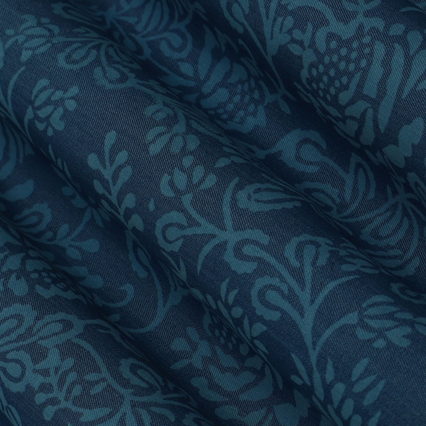 Blue Color Denim Lycra Print Fabric