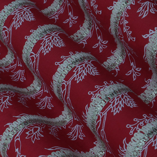 Colored Cotton Gota Work Fabric