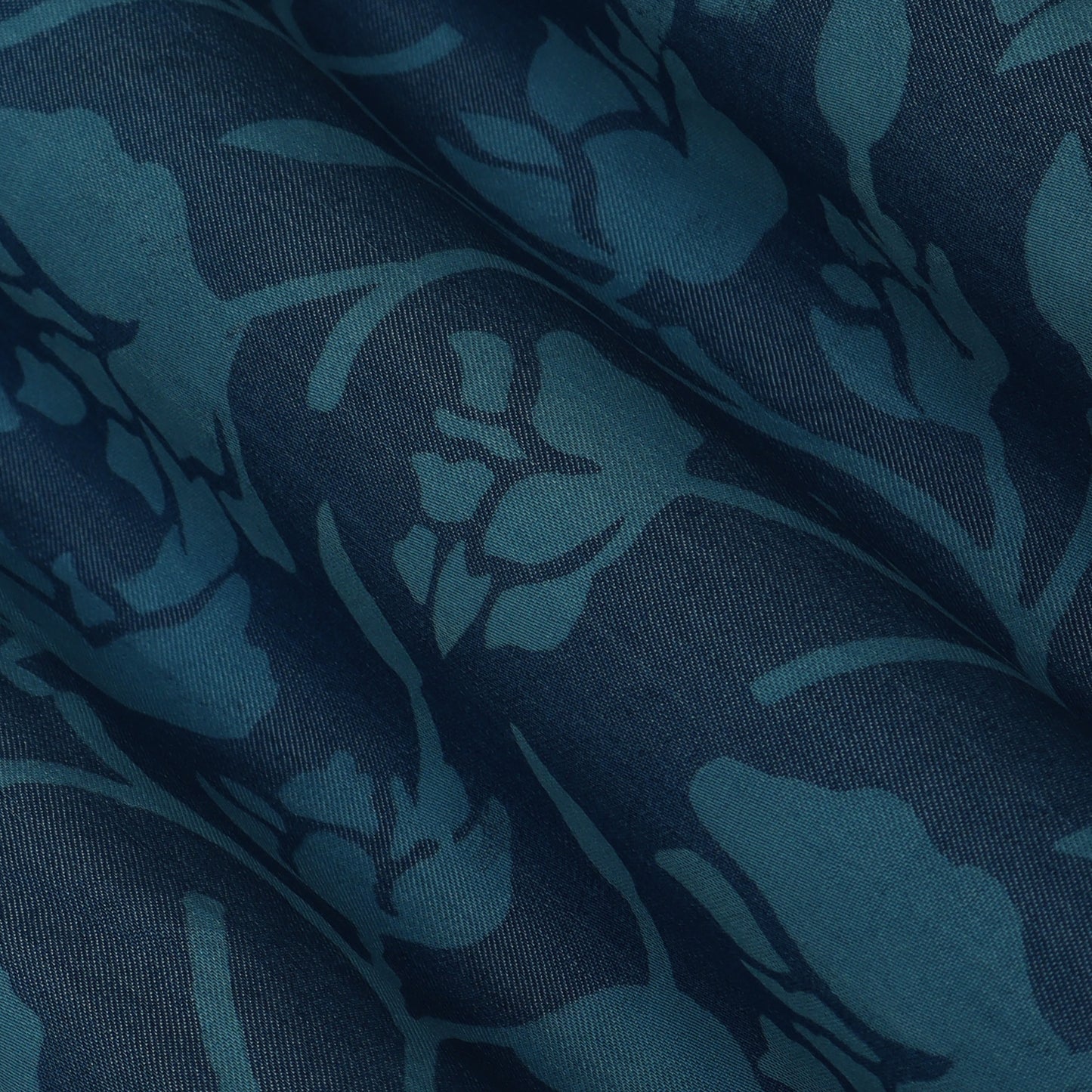 Blue Color Denim Lycra Print Fabric