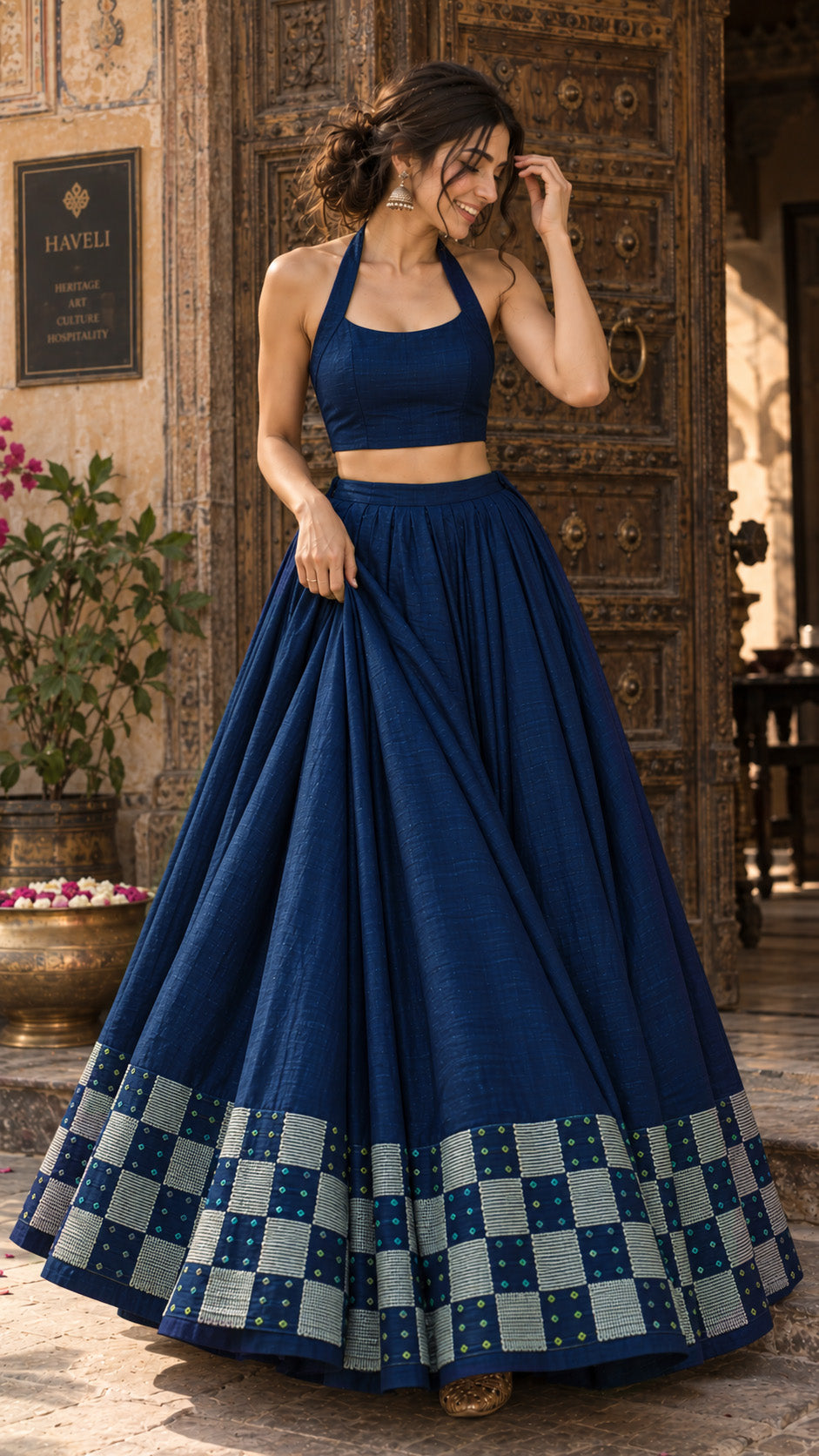 Pure Munga Bandhani Brocade Fabric
