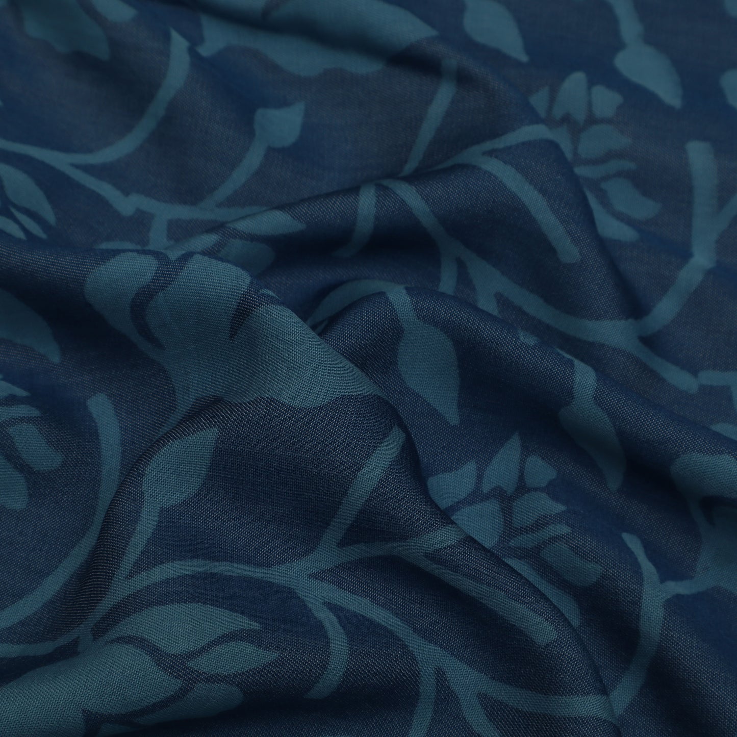 Blue Color Denim Lycra Print Fabric