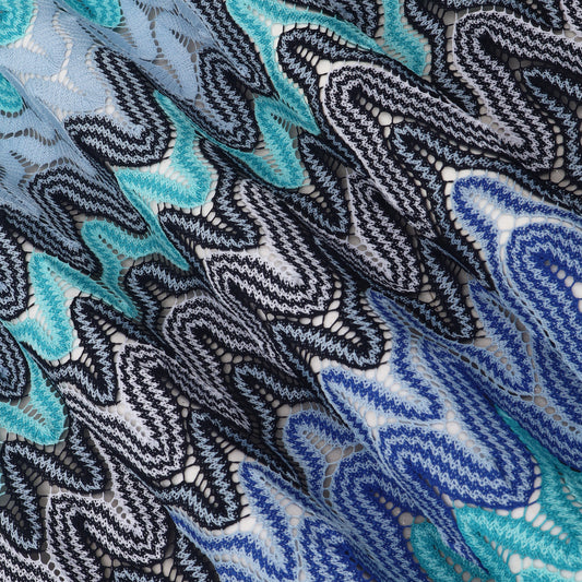 Sea Colors Zig Zag Pattern Crosia Fabric