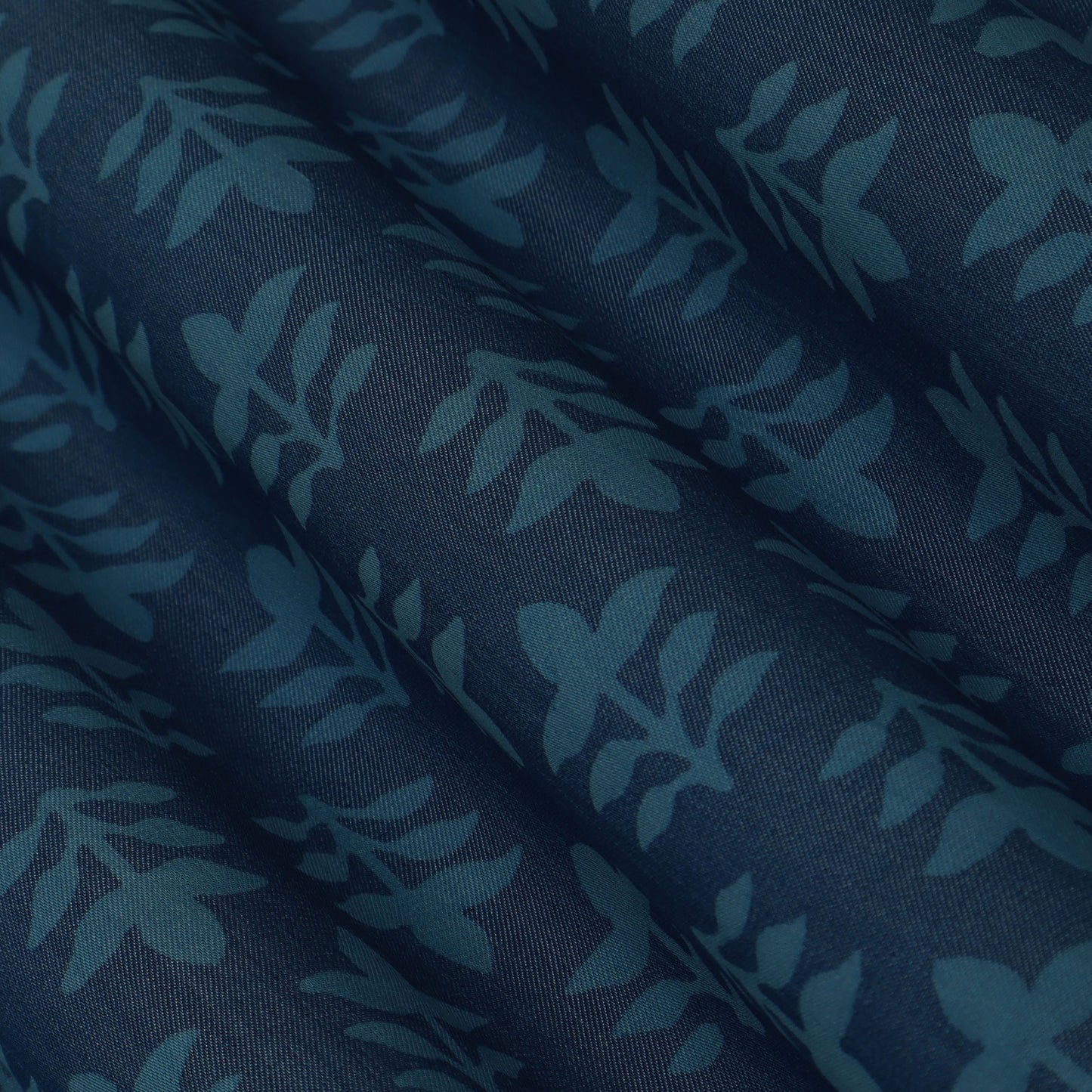 Blue Color Denim Lycra Print Fabric