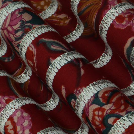 Colored Cotton Gota Work Fabric