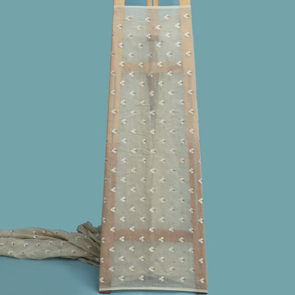 Mouse Color Chanderi Booti Fabric