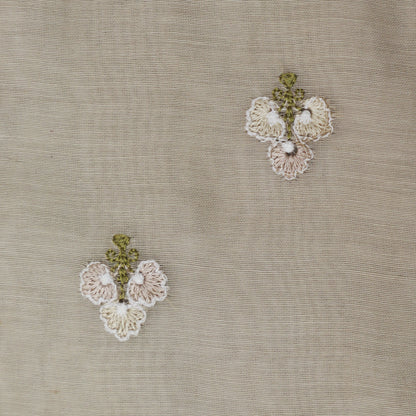 Mouse Color Chanderi Booti Fabric