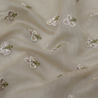 Mouse Color Chanderi Booti Fabric