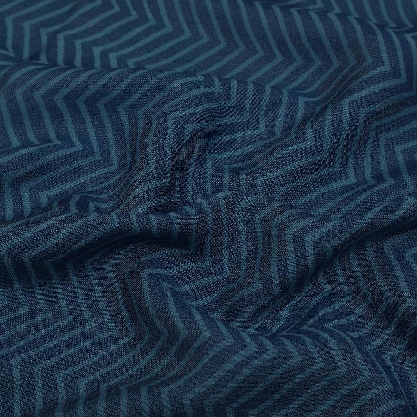 Blue Color Denim Lycra Print Fabric