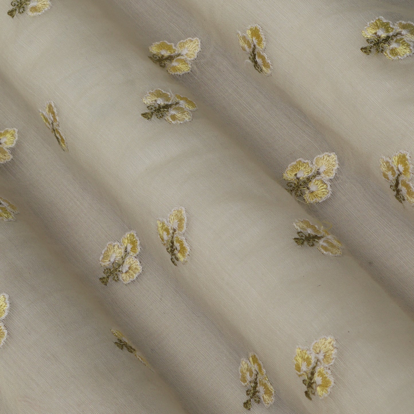 Beige Color Chanderi Booti Fabric