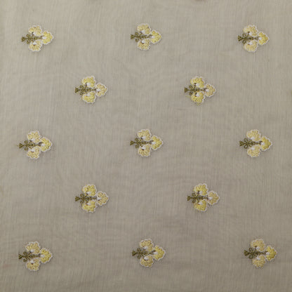 Beige Color Chanderi Booti Fabric