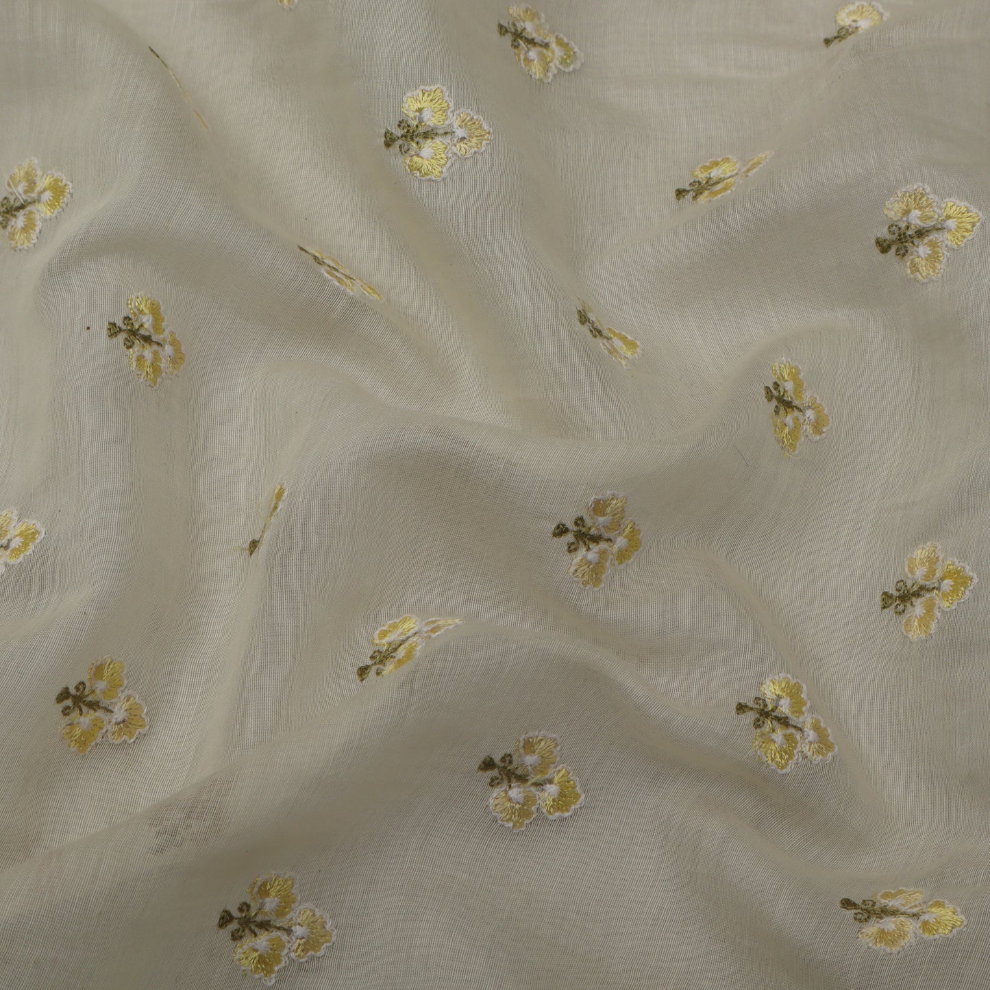 Beige Color Chanderi Booti Fabric