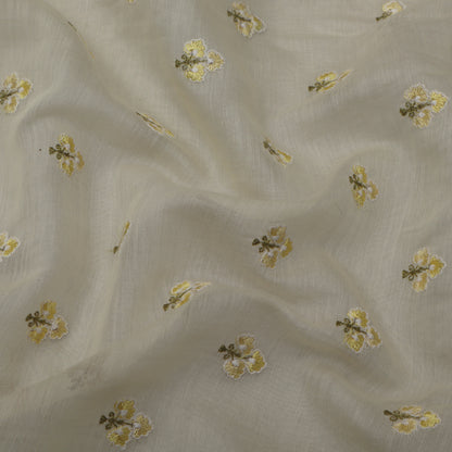 Beige Color Chanderi Booti Fabric