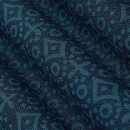 Blue Color Denim Lycra Print Fabric