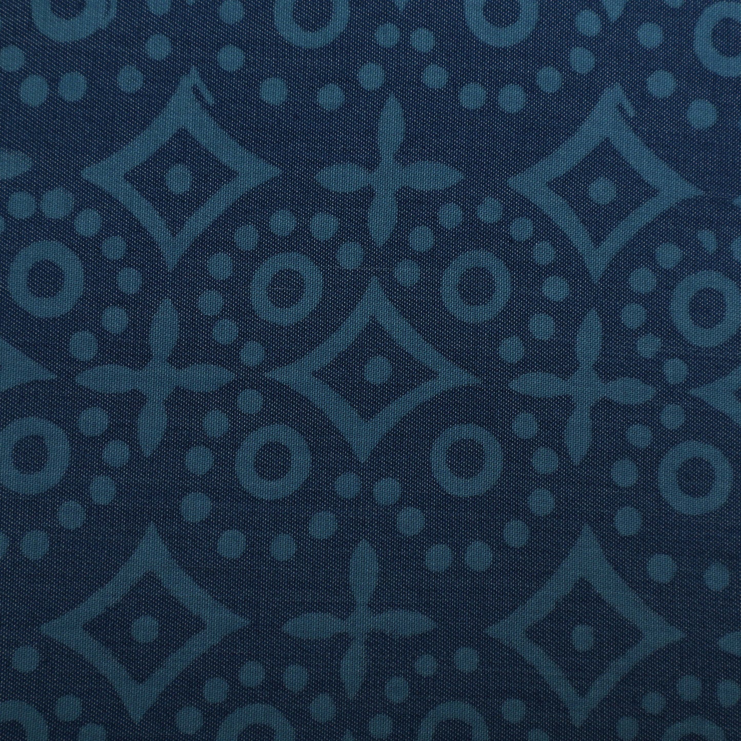 Blue Color Denim Lycra Print Fabric